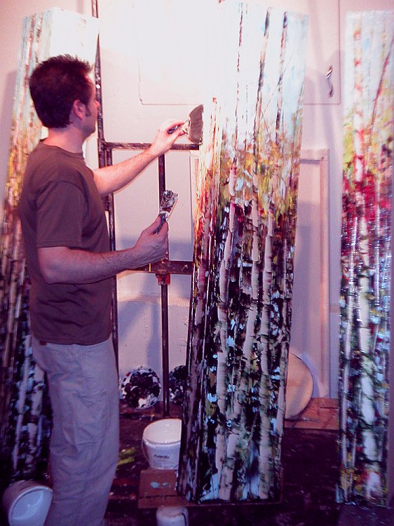 Painting a set of tree paintings